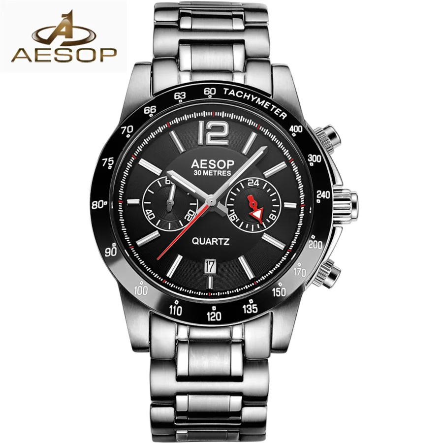

AESOP Mens Watches Top Brand Luxury 2019 Business Quartz Watch Men Sport Stainless Steel Waterproof Clock Men relogio masculino