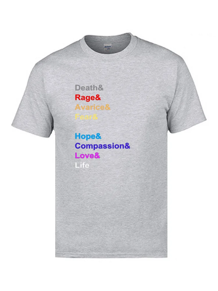 Мужские футболки с надписью Lover Your Life Theory Of Happiness футболка Death Rage Avarice Fear Hope Love