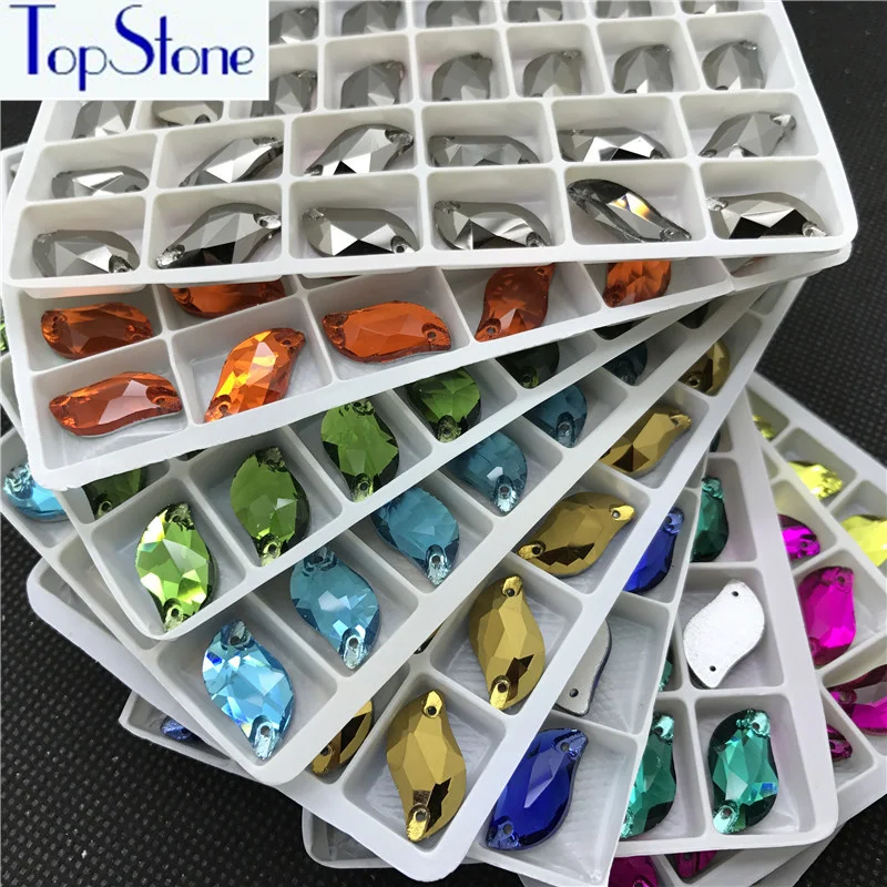 

Topstone S shape Sew On Stone Glass Crystal Flatback 6x12mm 10x20mm Sew on Rhinestone For Costume Dress clothing