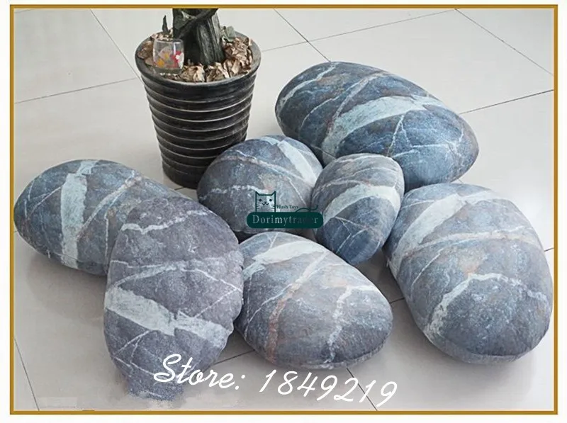 Dorimytrader 6 Pcs Fashion New Emulational Neptune Stone Pillow Room Decoration Plush  Soft  Stone Shape Cushion DY61077 (5)