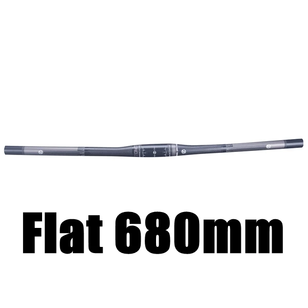 Flat 680mm TOMTOU полный 3k углеродный горный велосипед плоский/подъемный руль для велоспорта MTB руль 31,8 мм матовый черный запчасти для велосипеда 135 г-TX3T01 - Цвет: Flat 680mm