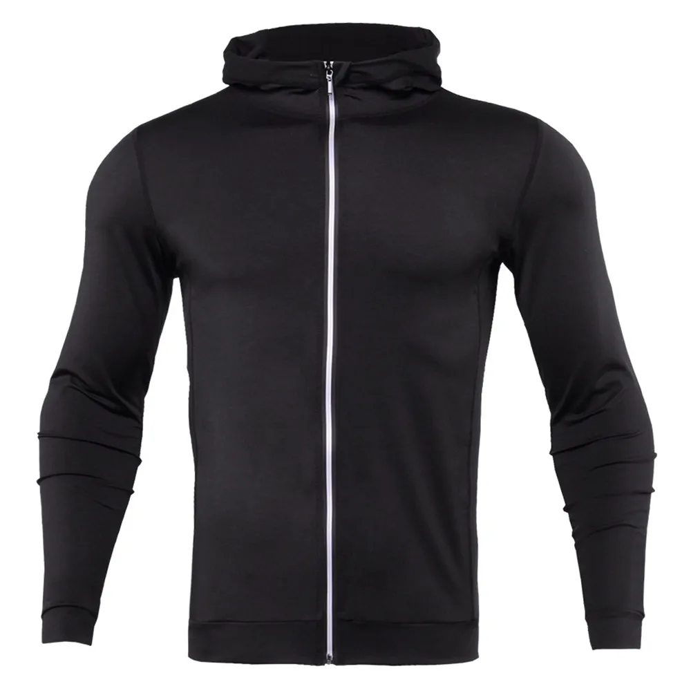 

Men Hoodies Compression Hoody Fitness Sweatshirts Mens Quick-drying Jersey Male Breathable Exercise Hooded Jacket Coat