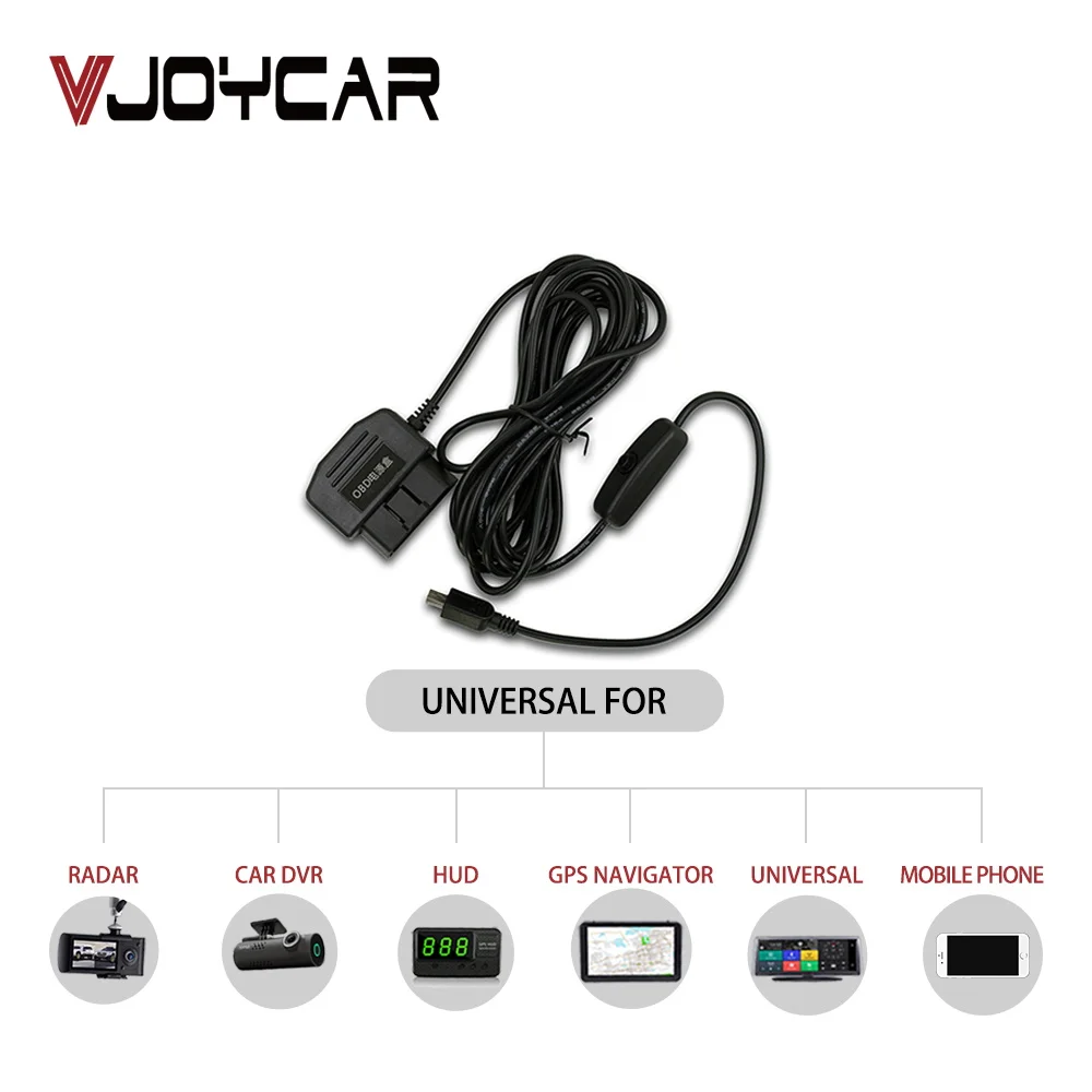 Car OBD Charging USB Power Cable Adapter with Switch Button Adapter