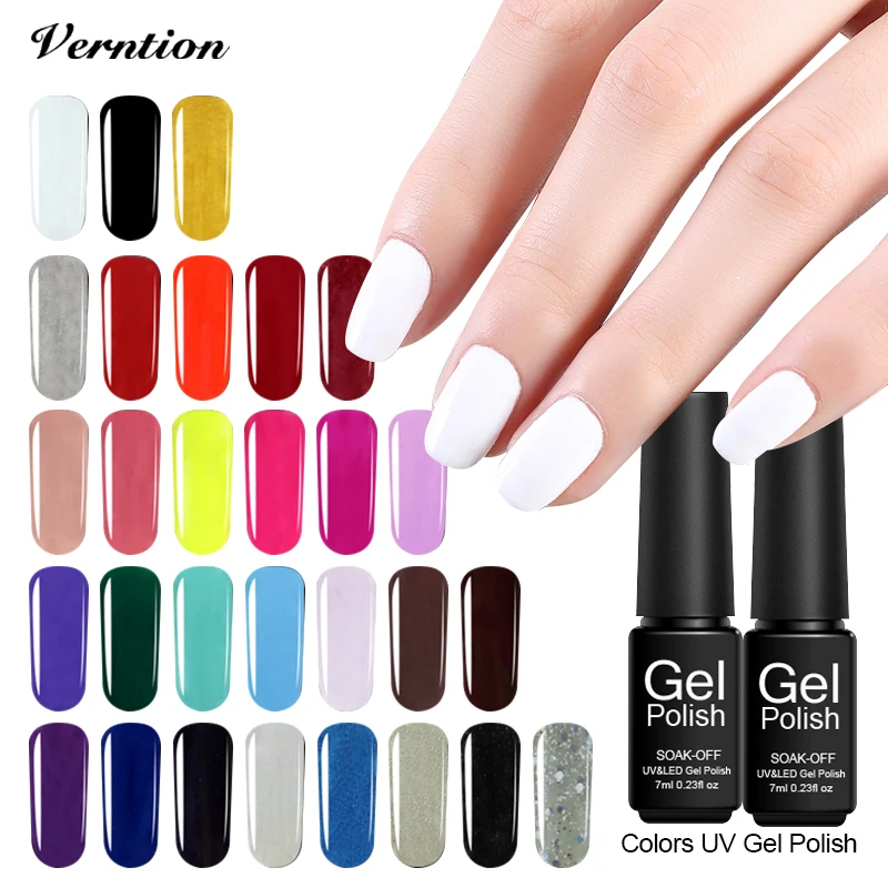 Verntion база и верхнее гель лак 29 чисто Цвета Uv Led для ногтей Long Lasting Nail Книги по