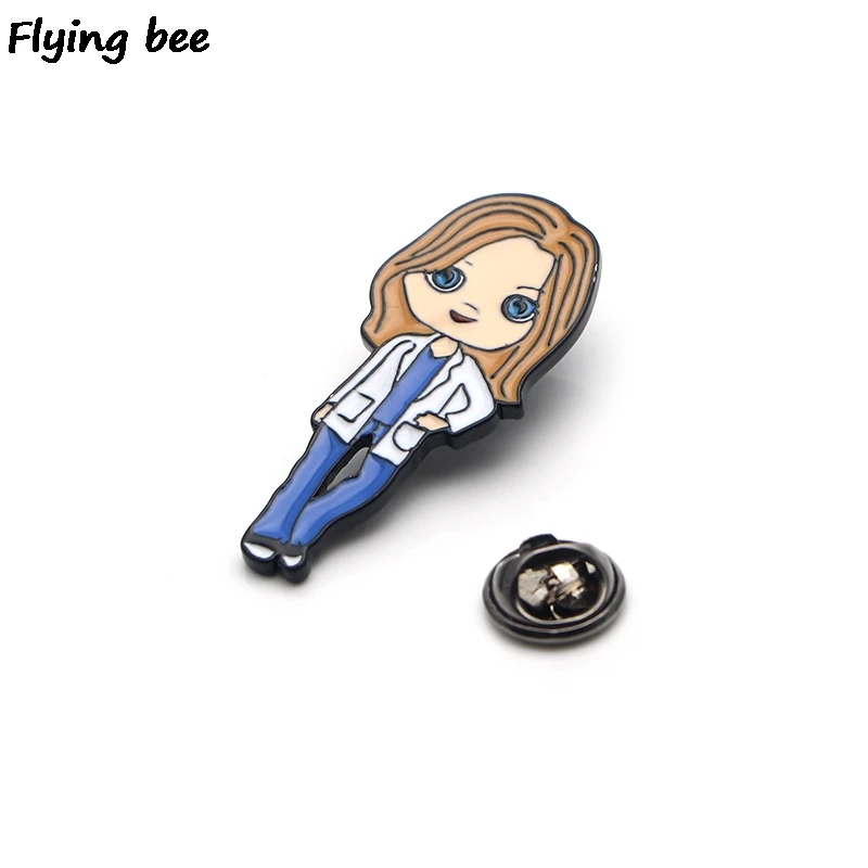 Flyingbee серый Анатомия брошь мультфильм эмаль шпильки для значок для рюкзака шапка личность булавки врачей подарки Шарм ювелирные изделия X0160