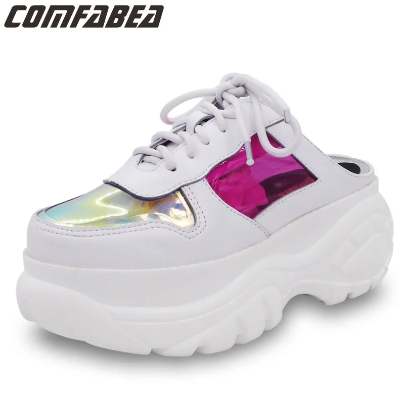 

Spring Summer 2019 Casual sandals Platform Shoes Women PU Shoes Ladies Summer Shoes Creeper Comfortable High Shoes