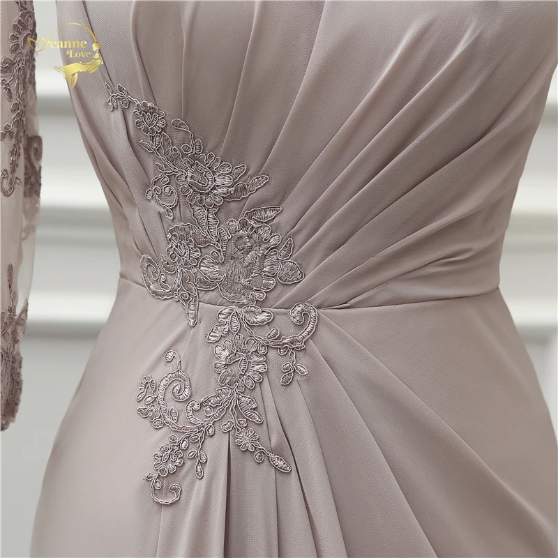 Жанна любовь Формальное вечернее платье аппликация события шифон три четверти рукав элегантный халат De Soiree vestido de festa OL5226