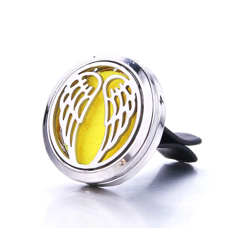 

Angel Wings Car Clip Aromatherapy Essential Oil Diffuser Car Air Outlet Freshener Stainless Steel Exquisite Perfume Locket 1010