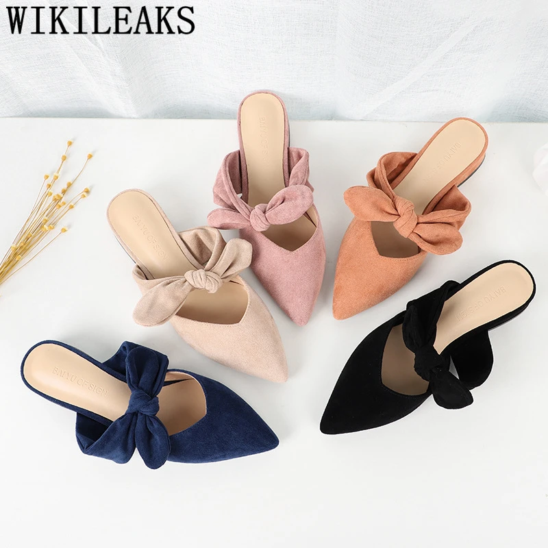 

mules shoes women low heel shoes brand slippers mules high heels womens slippers outdoor korean style women heel slippers buty
