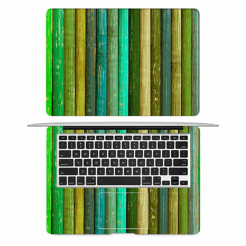 Green Wood зерна ноутбук Стикеры полное покрытие кожи для MacBook Air Pro Retina 11 12 13 15 дюймов Mac защитная тетрадь наклейка кожи - Цвет: AC side