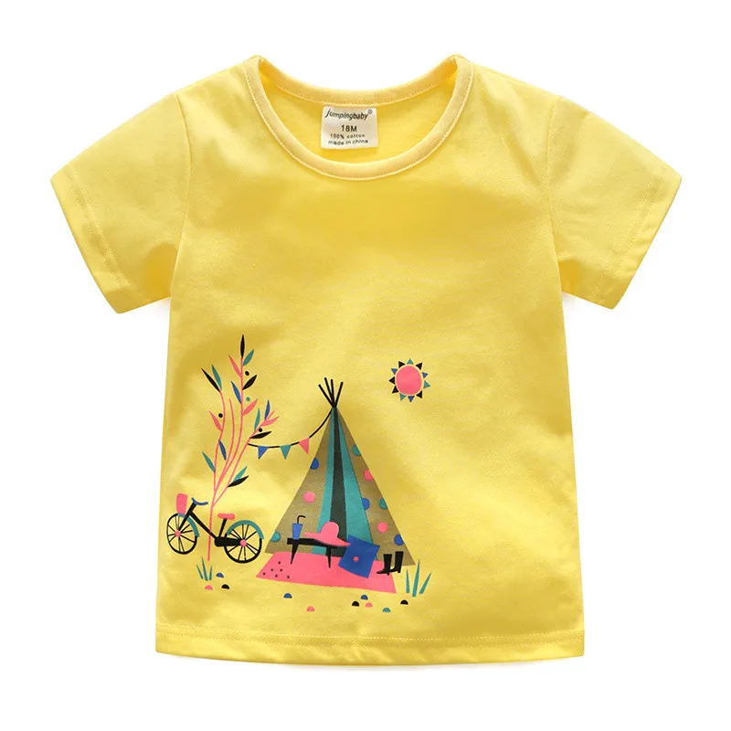Jumpingbaby/ футболка для девочек Детская летняя одежда для маленьких девочек Футболка белая футболка Camiseta Camisetas vetement enfant fille - Цвет: T7243 roupas