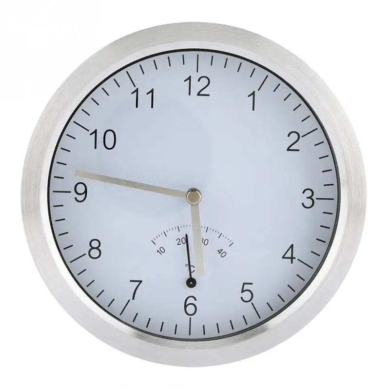 

Home Kitchen Shower Room Bathroom Electric Clock with Temperature Display Suction Cup Mounted