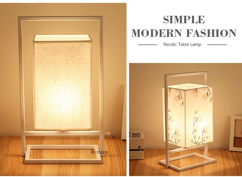 Nordic Modern Simple Fabric Iron Table Lamp E27 Table Lights Bedside Lamps For Bedroom Living Room Study Home Lighting (6)