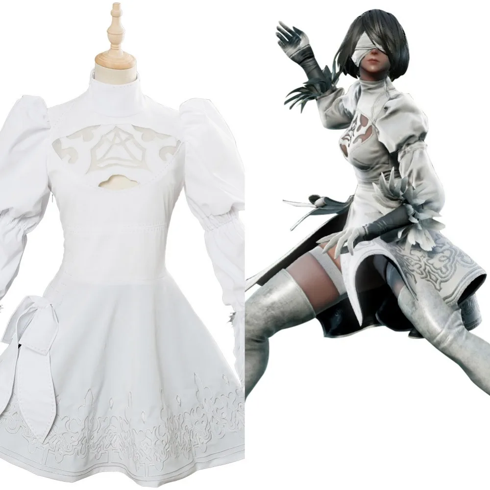

SoulCalibur VI 2B Cosplay Costume Uniform White Dress Halloween Carnival Costume For Girls Women