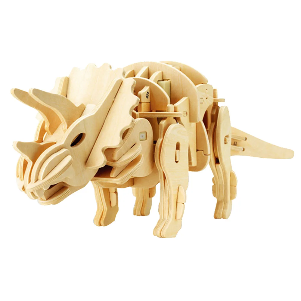 

3D Wooden T-rex Remote Control Toys Sound Light Control Dinosaur Assemble Toys Educational Toys Kids Birthday Christmas Gift