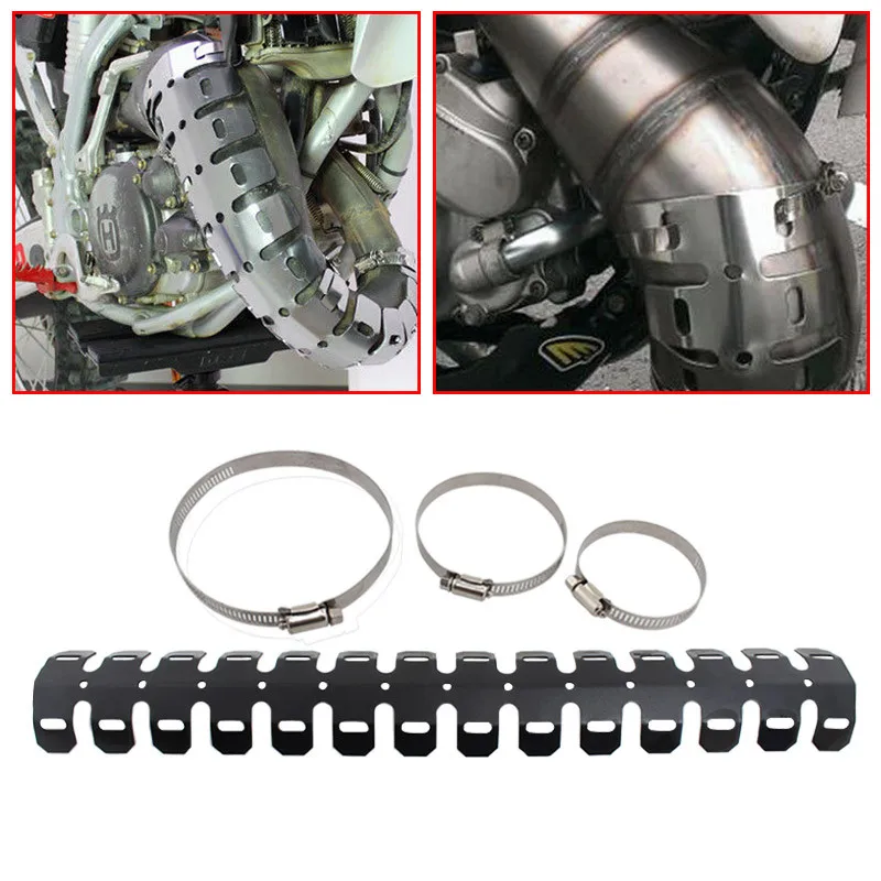 Black 60cm Universal Motor Exhaust Pipe Leg Protector Heat Shield Cover