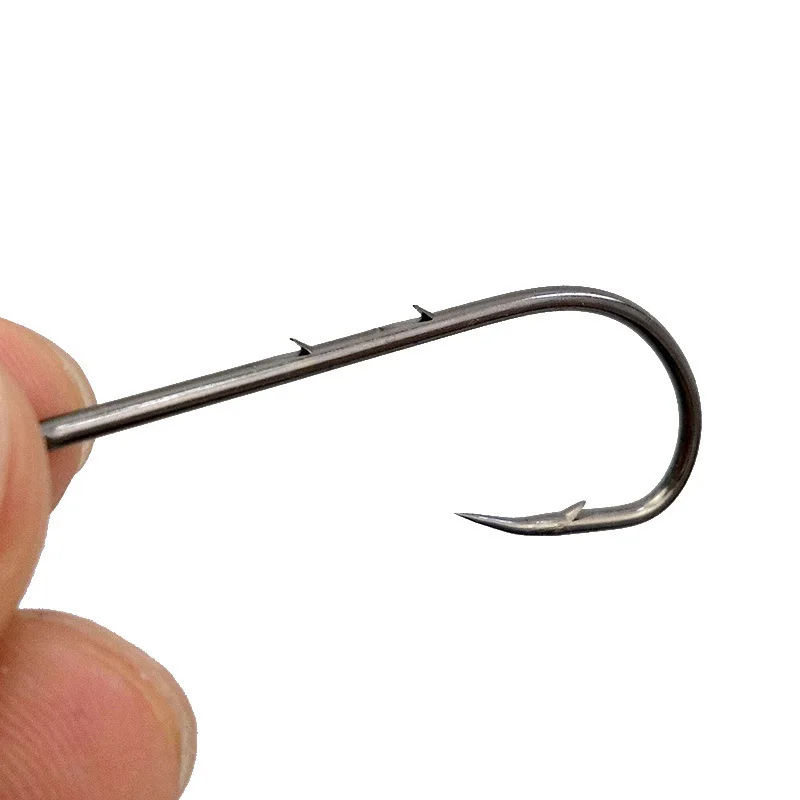 Hyaena-50pcs-lot-1-6-0-Bait-Holder-Fishing-Hooks-Black-Barbed-Shank-Beak-Bait-Holder