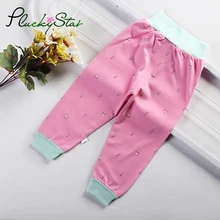 Новые хлопковые штаны для малышей цветные детские брюки Мягкая Одежда для младенцев с высокой талией, одежда для малышей весенне-осенние детские штаны, P16
