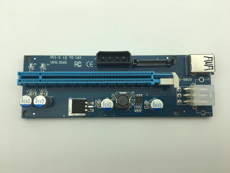 60 см PCI-E Express Riser Card 1X до 16X удлинитель со светодиодной подсветкой USB 3,0 SATA до 6Pin мощность для BTC Bitcoin Mining Antminer Miner