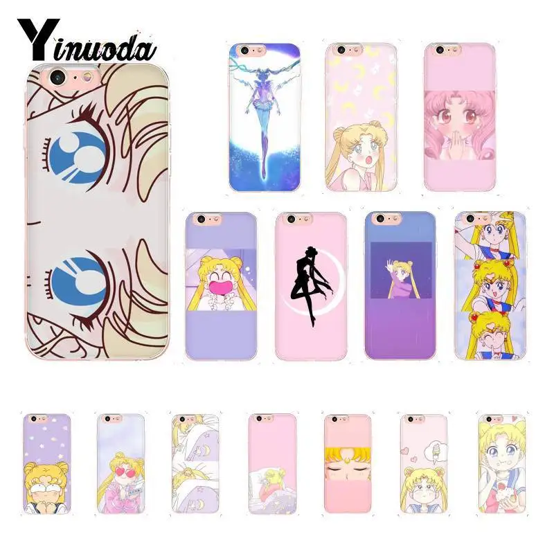 Чехол для телефона Yinuoda розовый чехол с японским аниме Kawaii Sailor Moon iphone XSMAX 6 6s 7 7plus 8