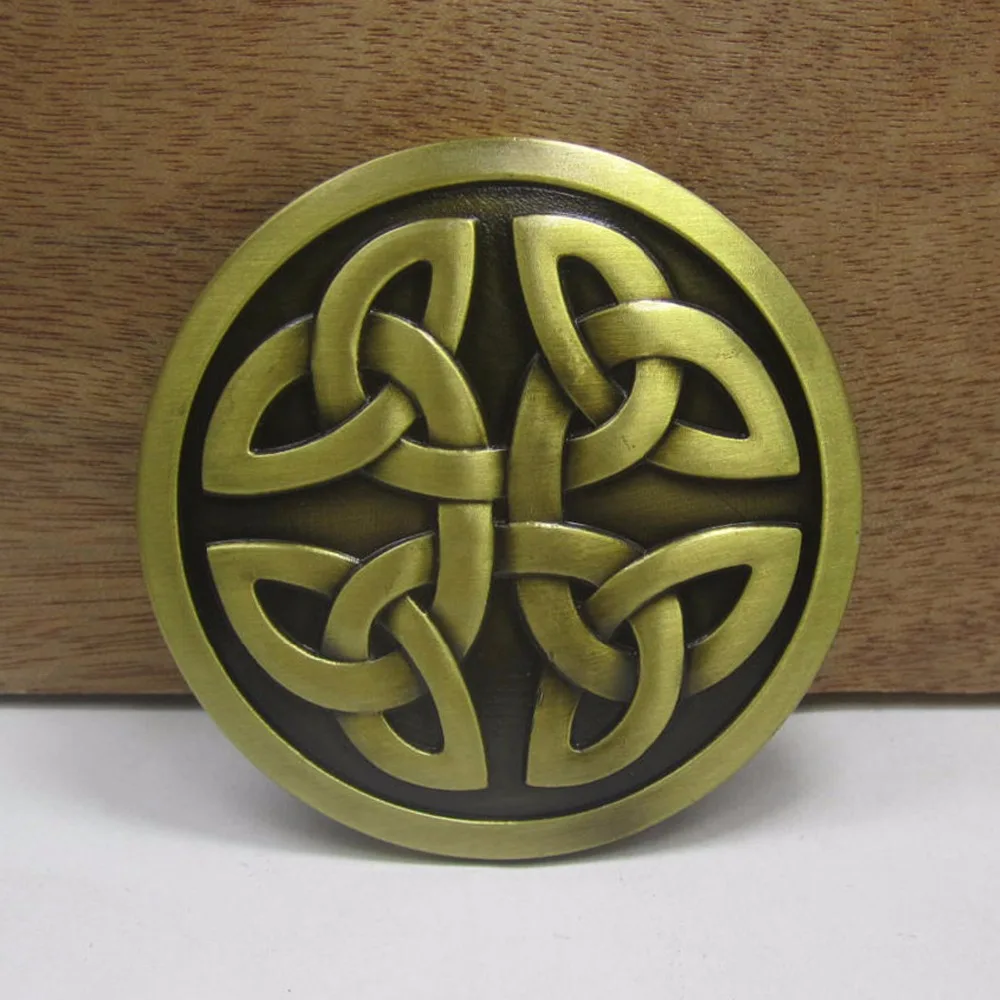 

BuckleClub wholesale retro western celtic knot jeans gift belt buckle FP-02977-1 ANTIQUE BRASS FINISH for men 4cm width loop