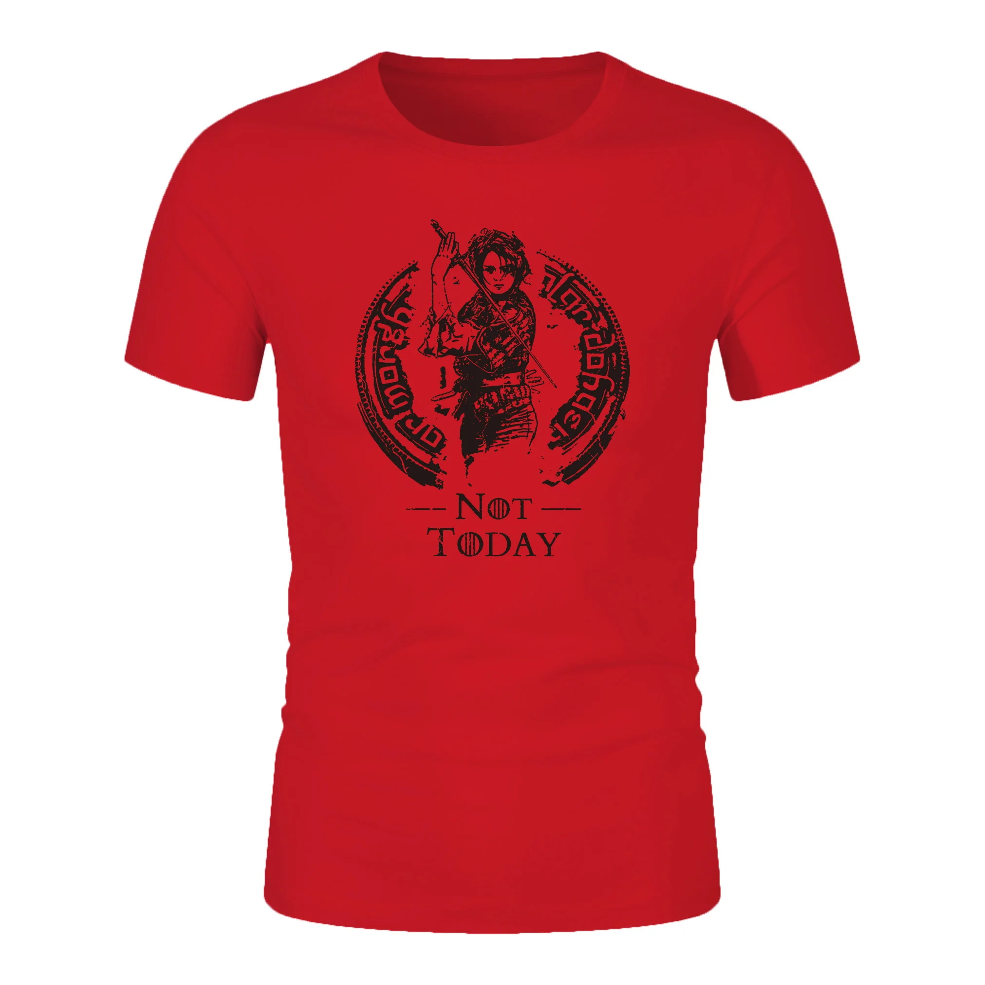 

NOT TODAY Game Of Thrones T Shirt Man Brand Top Tees tshirt camiseta masculina shirt homme Of Dragons shirt dracarys tshirt Man