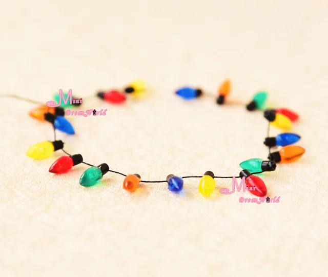 1/12 Dollhouse Miniature A String of multi coloured plastic Christmas