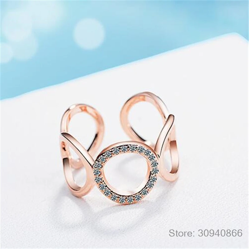 925 пробы Серебряное кольцо для женщин модное мозаичное CZ циркониевое кольцо с изменяемым размером кольца bague anillos anel femme S-R219