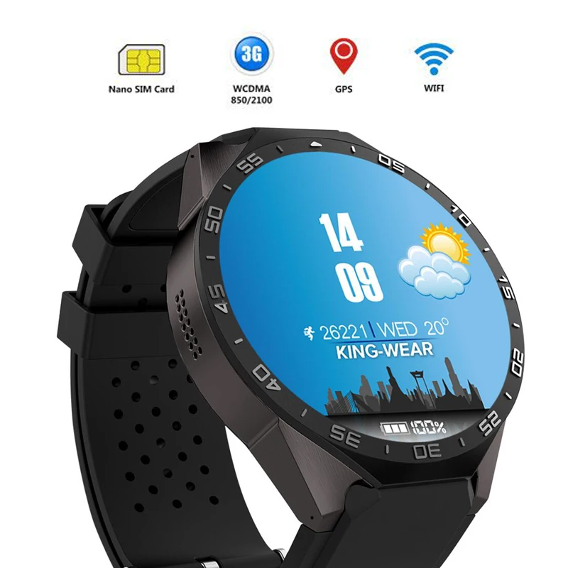 

Kaimorui KW88 Smart Watch Android 5.1 IOS 1.39" IPS OLED Screen 512MB+4GB Smartwatch Support SIM Card GPS WiFi Call Reminder