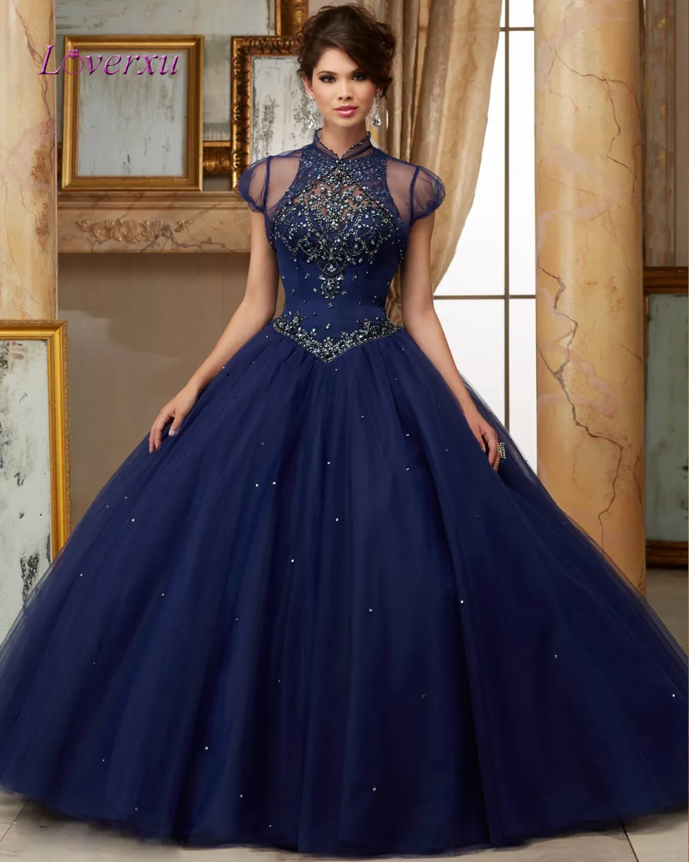 navy ballgowns