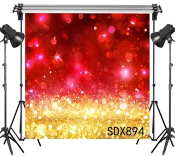 

LB Polyester & Vinyl Red And Gold Sequins Gorgeous Props Photographic Photo Studio Background Backdrop Photography Christmas