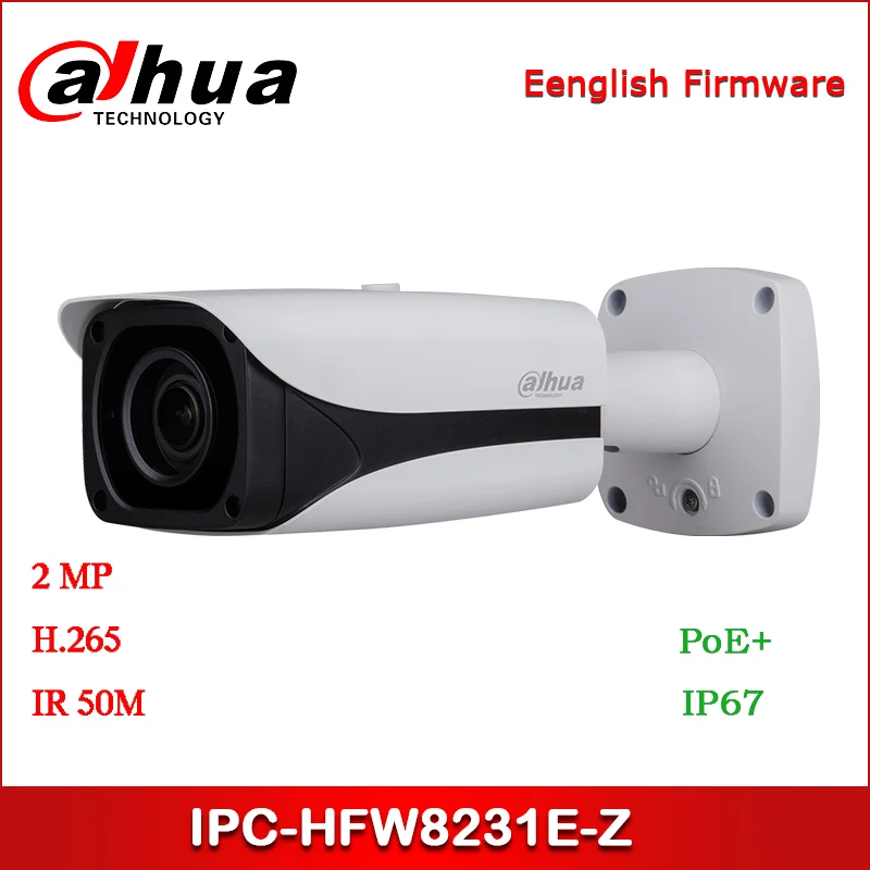 

Dahua IP Camera 2MP IPC-HFW8231E-Z 2.7mm ~12mm motorized lens WDR IR Bullet Network Camera Support PoE+ Security Camera