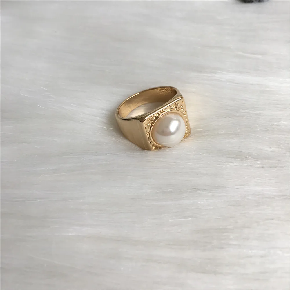 

CASUAL WOMEN RING GOLD COLOR PLATING HALF PEAR SQUARE RING FOR WOMEN GIRL