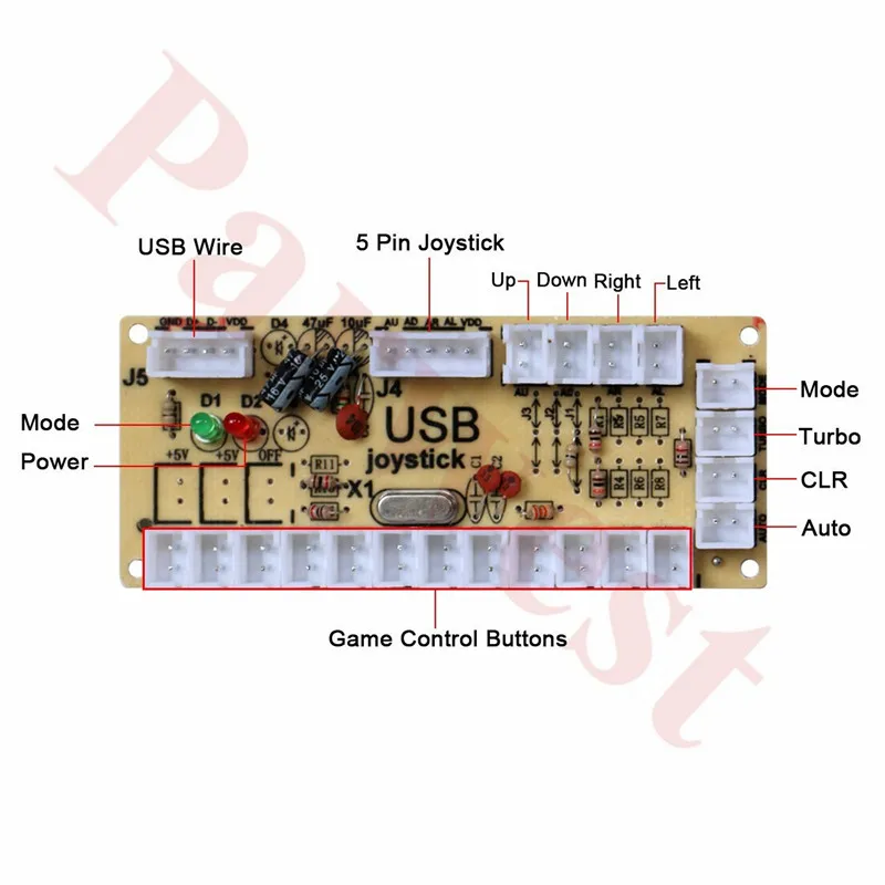 Аркадный джойстик DIY Kit Нулевая задержка игра USB энкодер джойстик для ПК Компьютерная игра + 5Pin джойстик + 20 аркадная кнопка для игры Mame Jamma