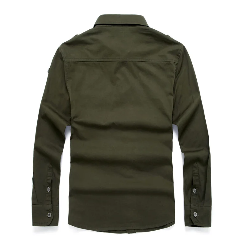  Man Solid Shirt With Embroidery 6XL Spring Autumn Cotton Military Pilot Air Force Shirt Men Long Sl