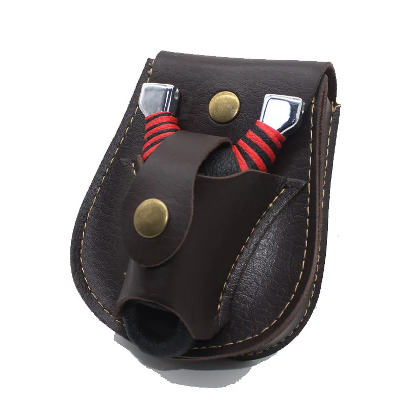 

Hunting Steel Ball Package Leather Leather Slingshot Bag Back Through The Belt Durable Without Deformation For Outdoor Sports