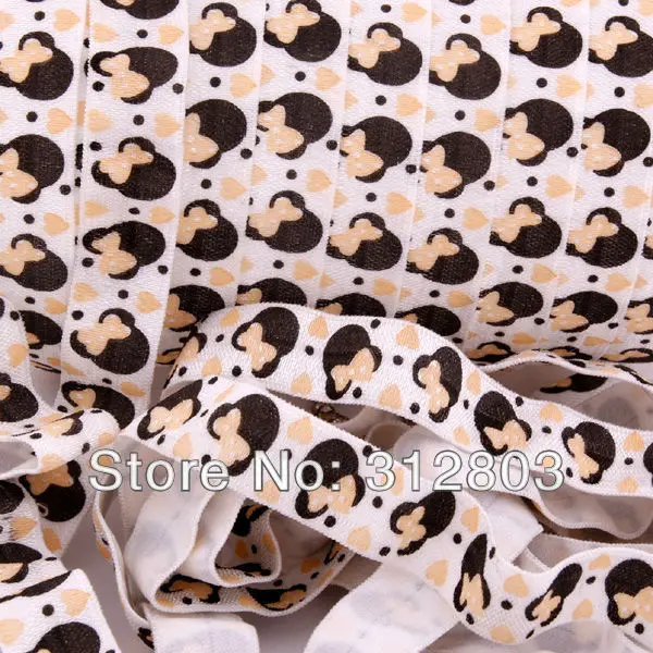 

ON SALE. PINK MICKEY 5/8" Fold Over Elastic, Printed FOE, Fold Over Elastic - DIY headband, 5 Yard Spool