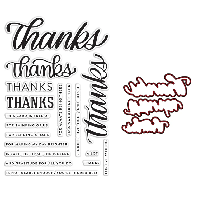 

Thank transparent clear stamp and Metal cutting dies Stencil Decorative Scrapbooking Craft Card
