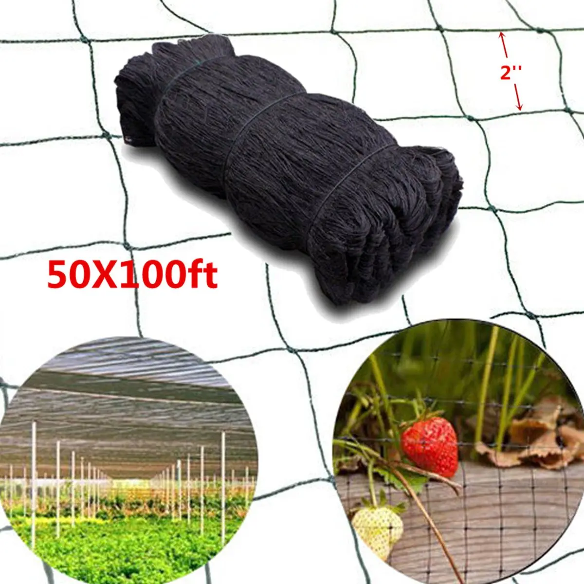 

15*30M Anti Bird Net Protect Planter Mesh 100'X50' Mosquito Bug Insect Net Hunting Barrier Garden Fish Netting 2" Mesh Hole