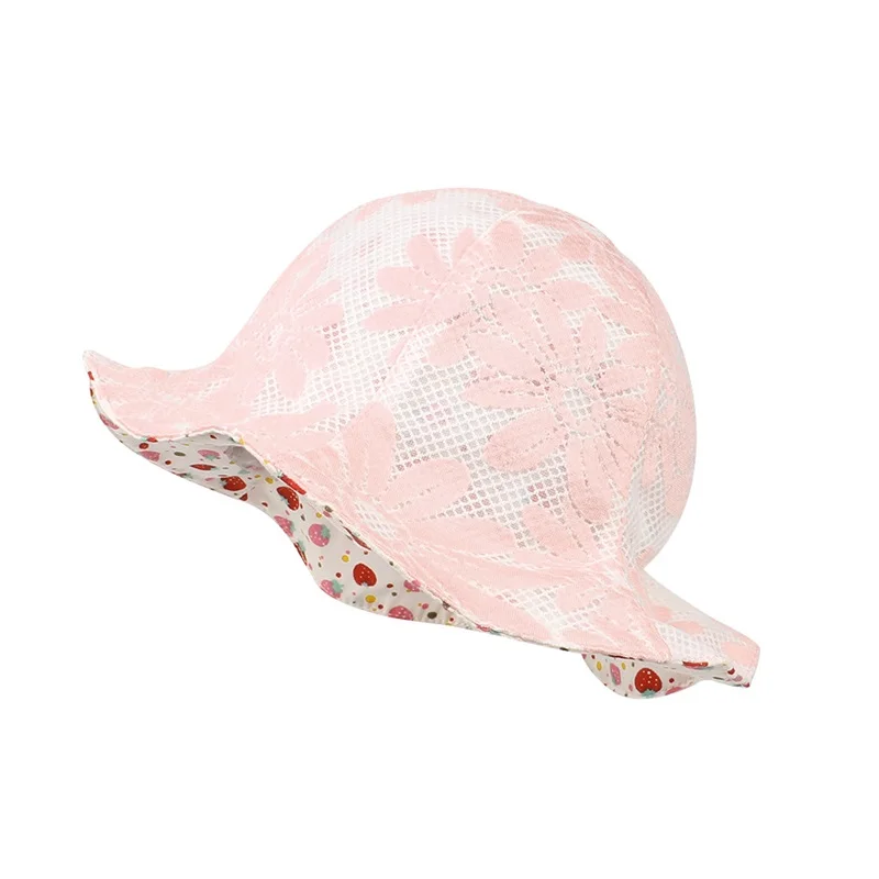 Lace Flower Girls Panama Hat Cotton Prince Baby Girls Cap Summer 2 Sides Panama Cap For Girls Cute Cotton Baby Girls Clothings  (7)