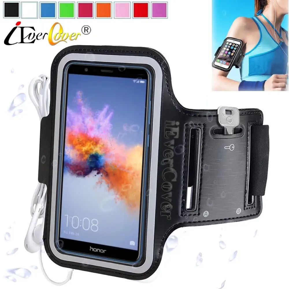 

iEverCover Running Arm Band Case for Huawei Honor 10 , 9 Lite , P Smart , Enjoy 7s Phone Waterproof PU Leather Cover Capa Fundas