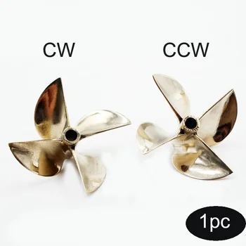 

1PC RC Boat Propeller Aperture 6.35mm Diameter 67mm Pitch 1.7 Copper Paddle 4 Blades CW CCW Prop Parts for Gasoline Boats Model