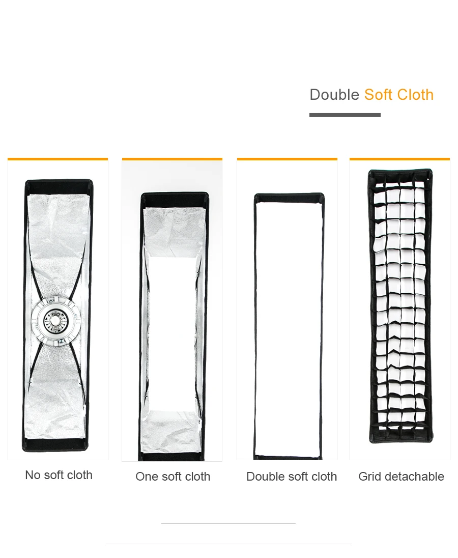 2 шт. Godox " x 35" 22x90 см сотовый софтбокс с решеткой для фото строб студия Flash софтбокс Bowens Mount