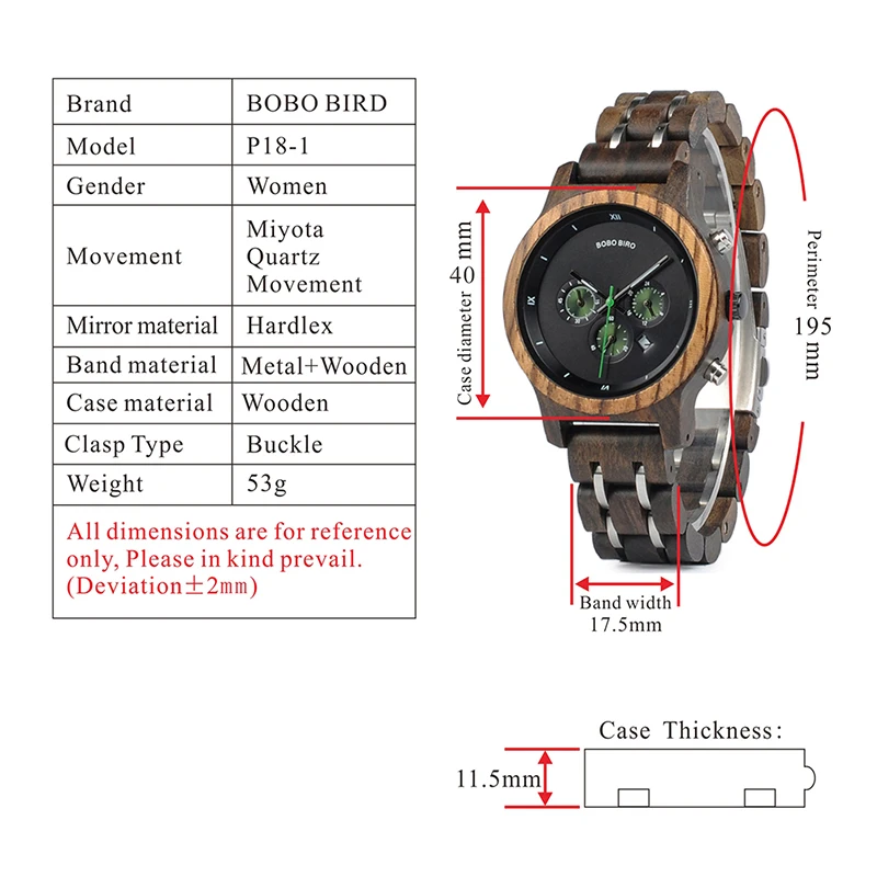 P18-1 Watch women wood