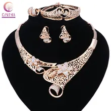 Аксессуары для свадебного платья, набор из тонкого ожерелья для женщин, Африканский бисер, наборы ювелирных изделий с кристаллами, цветочный кулон, праздничный набор, подарок