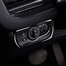 Нержавеющая сталь переключатель света фар Панель покрытие для автомобиля чехол для Mini Cooper Clubman F54 для укладки волос из углеродного волокна