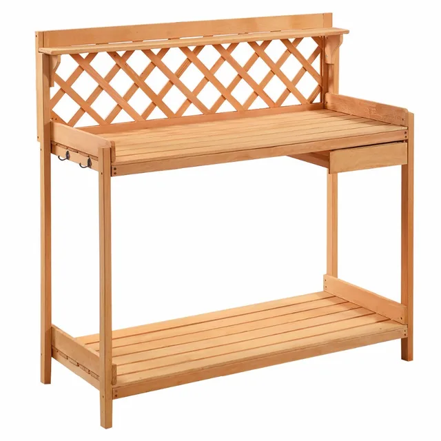 potting bench outdoor garden work bench station planting solid wood
