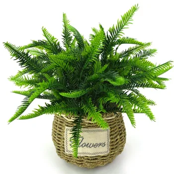 7 ForksBouquet 38cm Artificial Persian Grass Simulation Green Plants Home Balcony Garden Landscape Decoration Wedding Flower