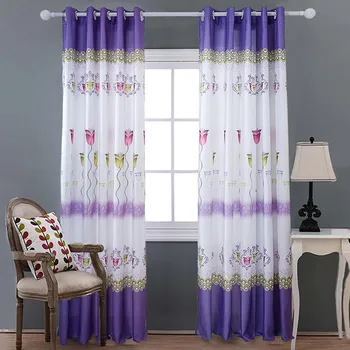 

ISHOWTIENDA Balcony bedroom curtains on the window wide strip half blackout curtain Fabric blackout curtains