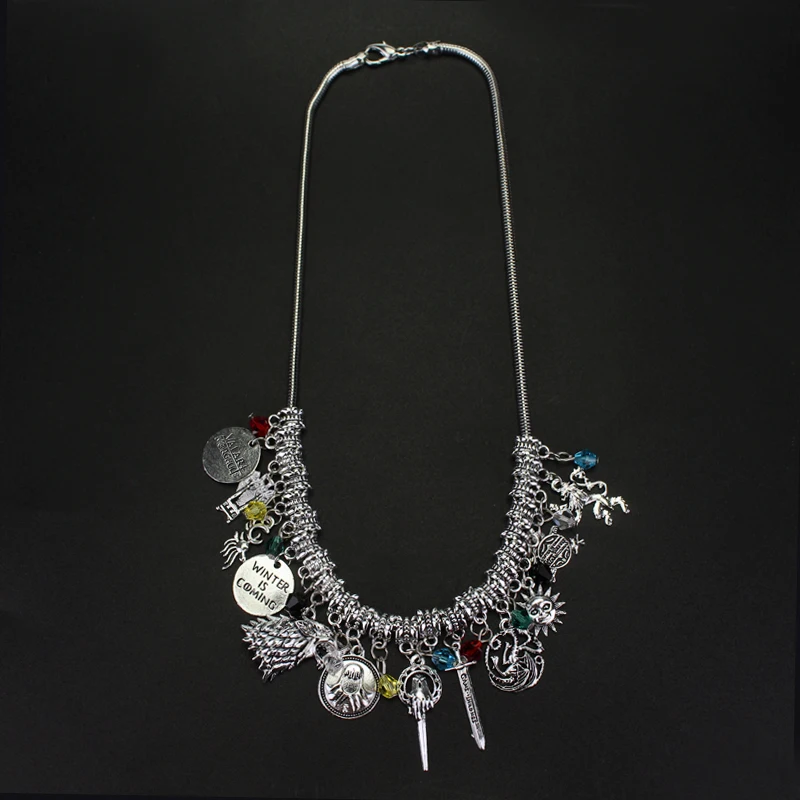 DIY Jewelry Game Of Thrones Choker Necklaces Wolf House Stark Winter Is Coming Snake Chain Pendant & Necklace Drop Shipping